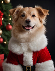 Santa Dog: Adorable Canine Dressed as Santa Claus for the Holidays