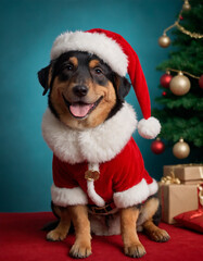 Santa Dog: Adorable Canine Dressed as Santa Claus for the Holidays