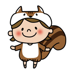 リスの格好をした子供