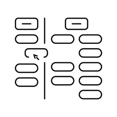 Obraz premium card sorting ux ui design line icon vector. card sorting ux ui design sign. isolated contour symbol black illustration