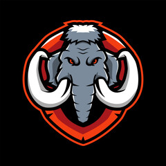 mammoth mascot logo design with modern illustration concept style for badge, emblem and t shirt printing. Elephant illustration for sport and esport team © Ilhustrator