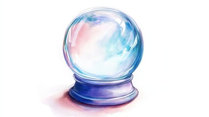 Ethereal Crystal Ball on Elegant Base with Soft Pastel Hues Ideal for Mystical and Fantasy Inspired Projects, Illustrations, and Marketing Campaigns