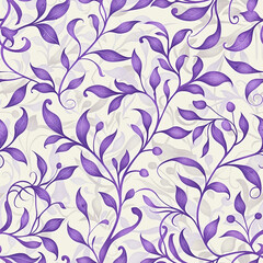 Fototapeta premium Delicate Purple Vines Seamless Pattern