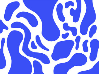 Abstract Seamless Pattern with Liquid Water Splashes. Vector Ripple Texture of Blue Ocean, Sea and River Waves. Background with Organic Shapes in Blue. minimalist boho style
