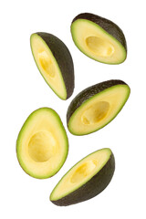 Falling Avocado cutout, full depth of field.