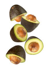 Falling Avocado cutout, full depth of field.