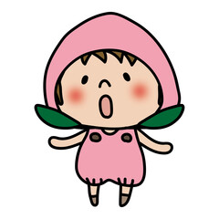 桃のかぶり物をしている子供（男の子1）