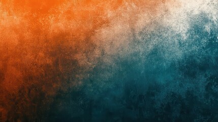 Fototapeta premium dark gradient background blending orange, white, and teal hues, with a grainy texture that creates depth, perfect for use as a header or backdrop in design applications