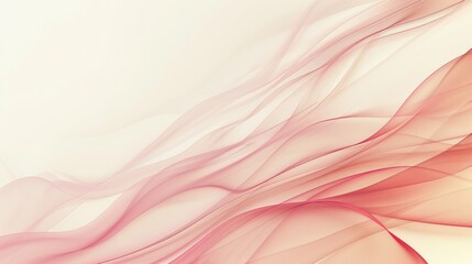 Abstract background with soft pink and white flowing lines.