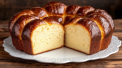 Delicious Brioche Bread Loaf Golden Crust Bakery Food Photography