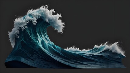 sea wave isolated on transparent background cutout