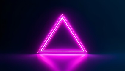 neon triangle glowing on a dark background
