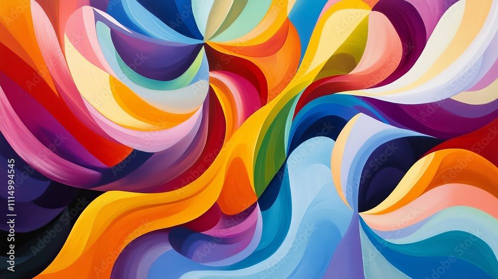 Poster colorful abstract painting with swirling patterns and vibrant tones. creative art and design concept