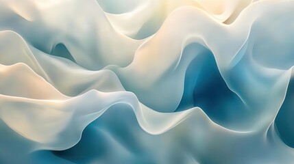 Obraz premium fluid abstract background with undulating waves in soft pastel colors, creating a harmonious and calming atmosphere, perfect for digital art or relaxation themes