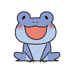 Fototapeta premium 笑顔の青い蛙
