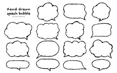 優しい雰囲気の手描き風吹き出し素材