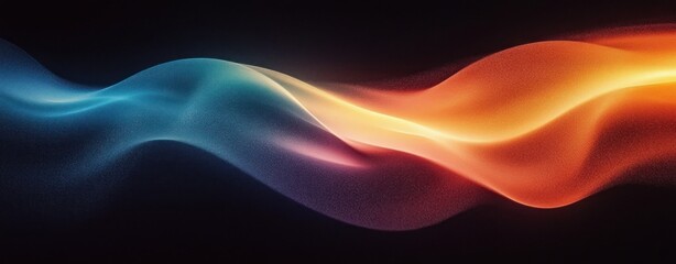 Obraz premium Vibrant Abstract Gradient Background with Glowing Orange and Blue Shapes on Dark Grainy Texture