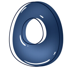 Blue number icon 0