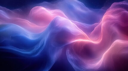 Fototapeta premium Abstract Fluid Wave Shapes in Vibrant Blue and Purple with Dreamlike Lighting
