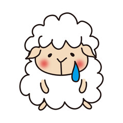 泣いているほっぺが赤い羊