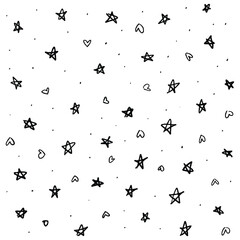 Obraz premium Star Pattern Background. pattern of star doodle. Star hand drawn. 