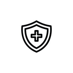 Health insurance icon, medical health protection icon vector	