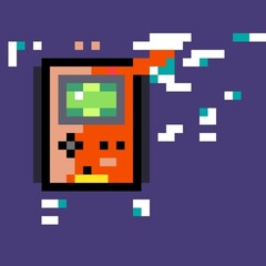 Fototapeta premium Pixel art illustration of gaming console