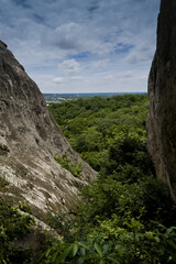 Rock formations showing textures and outcrops formed by weather and time landscape