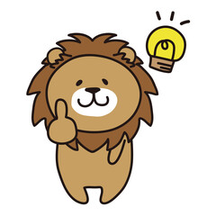 ひらめくライオン