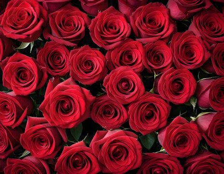 Natural fresh red roses flowers pattern. top view, red rose flower. rosas rojas frescas naturales patron de flores. fondo de flores