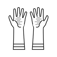 chemical resistant gloves line icon vector. chemical resistant gloves sign. isolated contour symbol black illustration