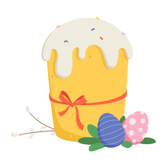 Easter sweet bread and eggs