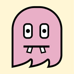 Playful Pink Ghost Character Design for Kids and Digital Art Projects