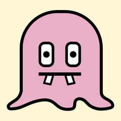 Playful Pink Ghost Character Design for Kids and Digital Art Projects