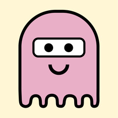 Playful Pink Ghost Character Design for Kids and Digital Art Projects