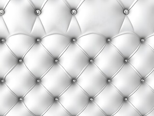 Close-Up of Luxurious White Tufted Leather Upholstery with Diamond-Shaped Button Pattern, Highlighting Soft Texture and Elegant Design for Interior Inspiration