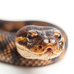 Fototapeta premium Close-up of a snake's head showcasing its intricate scales and features.