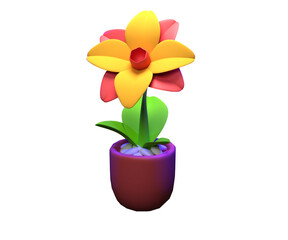 3d illustration png beautiful cute flowers