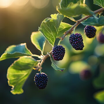 mulberry isolated on summer background