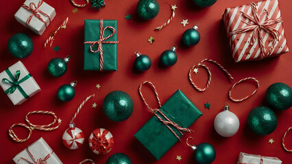 christmas decor with Gifts and Ornaments