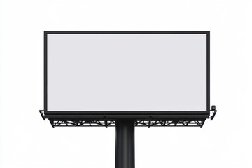 Obraz premium Blank Billboard Mockup: A large, blank billboard mockup against a white background. Perfect for showcasing your designs, brands, or messages in a realistic and eye-catching way. 