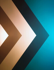 Abstract Teal Brown Beige Geometric Arrow Background Design