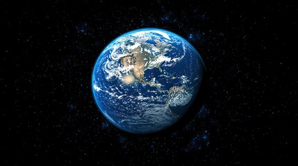 Naklejka premium Earth viewed from space, highlighting the global crisis of climate change in a striking AI-generated visual