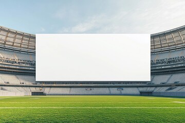 Stadium Jumbotron Mockup:  Blank advertising screen in a modern stadium, ready for your design. Perfect for showcasing your brand or event.