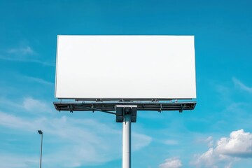 Obraz premium Blank Billboard Under Blue Sky 