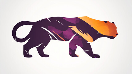 Fototapeta premium Stylized tiger illustration with vibrant colors and abstract design