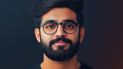 Obraz premium Young indian man wearing glasses and looking at the camera