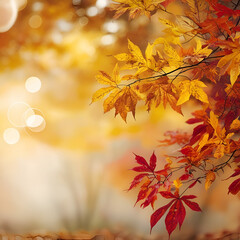 Fototapeta premium Colorful seasonal autumn background pattern, Vibrant carpet of fallen forest leaves. generative AI tools