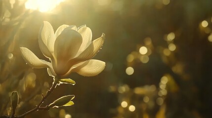 A delicate flower illuminated by soft sunlight 