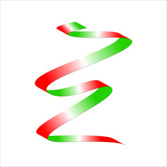 green red white flag color gradient ribbon vector eps